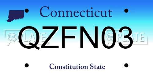 QZFN03 Connecticut License Plate