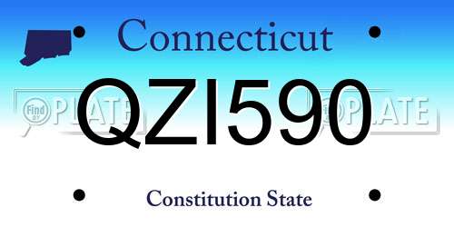 QZI590 Connecticut License Plate