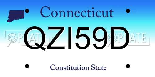 QZI59D Connecticut License Plate