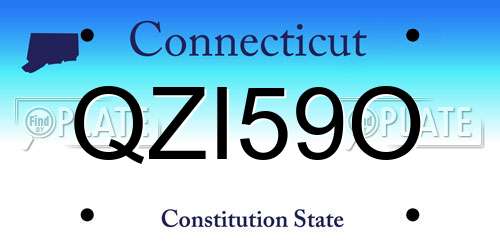 QZI59O Connecticut License Plate