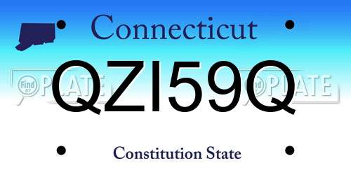 QZI59Q Connecticut License Plate