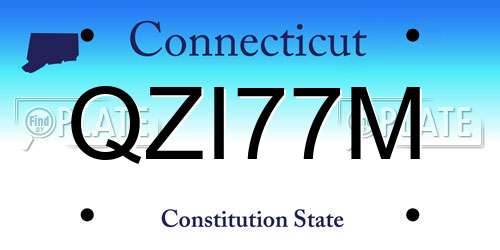 QZI77M Connecticut License Plate