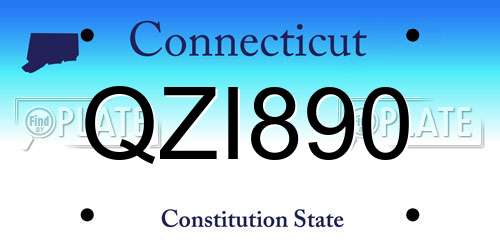 QZI890 Connecticut License Plate