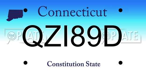 QZI89D Connecticut License Plate