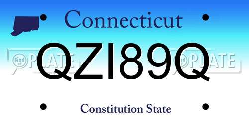 QZI89Q Connecticut License Plate