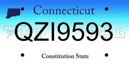 QZI9593 Connecticut License Plate