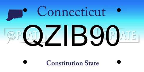 QZIB90 Connecticut License Plate