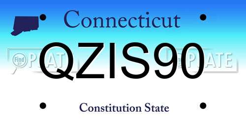 QZIS90 Connecticut License Plate