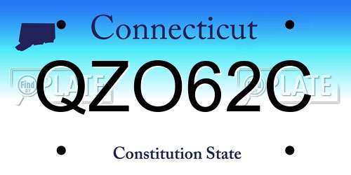 QZO62C Connecticut License Plate