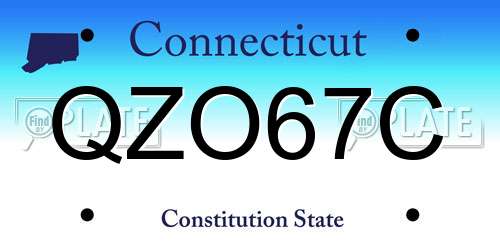 QZO67C Connecticut License Plate