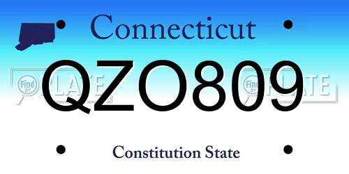 QZO809 Connecticut License Plate