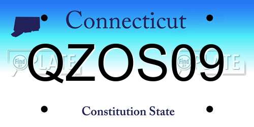 QZOS09 Connecticut License Plate