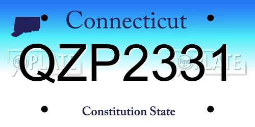QZP2331 Connecticut License Plate