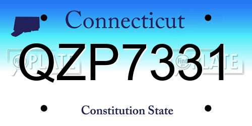 QZP7331 Connecticut License Plate