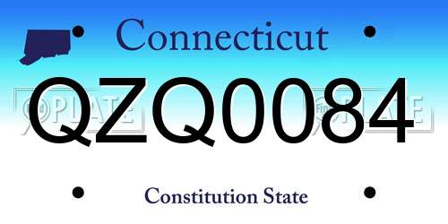 QZQ0084 Connecticut License Plate