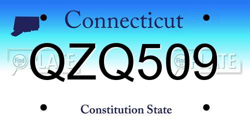 QZQ509 Connecticut License Plate