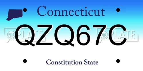 QZQ67C Connecticut License Plate