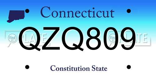 QZQ809 Connecticut License Plate