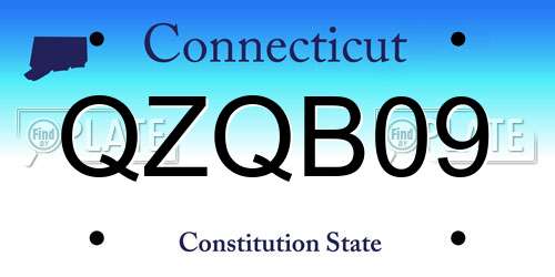 QZQB09 Connecticut License Plate