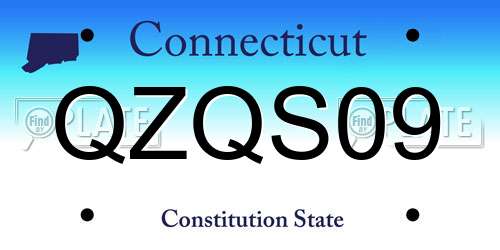 QZQS09 Connecticut License Plate