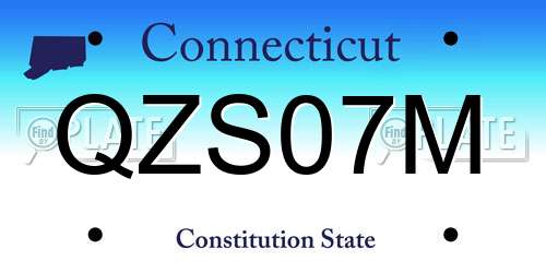 QZS07M Connecticut License Plate