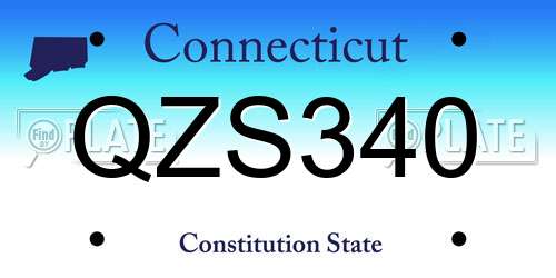 QZS340 Connecticut License Plate