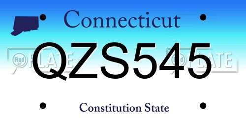 QZS545 Connecticut License Plate