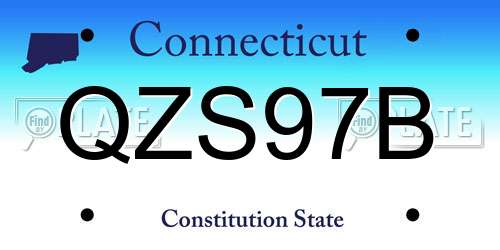 QZS97B Connecticut License Plate