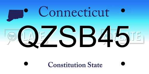 QZSB45 Connecticut License Plate