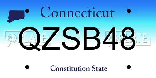 QZSB48 Connecticut License Plate