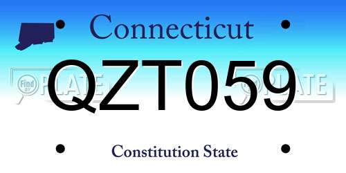 QZT059 Connecticut License Plate
