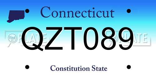 QZT089 Connecticut License Plate