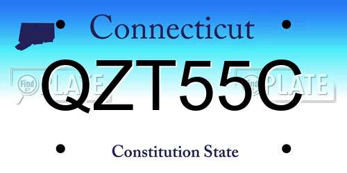 QZT55C Connecticut License Plate