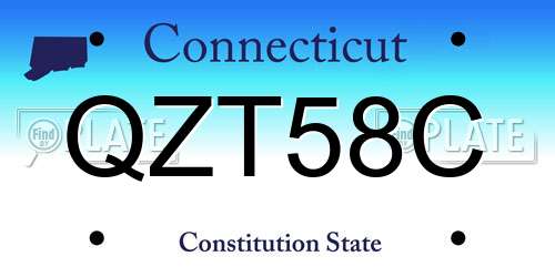 QZT58C Connecticut License Plate