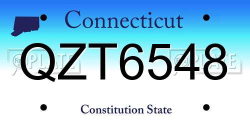 QZT6548 Connecticut License Plate