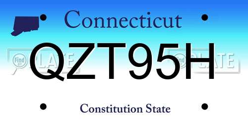 QZT95H Connecticut License Plate