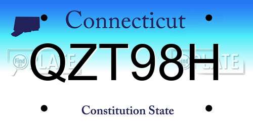 QZT98H Connecticut License Plate
