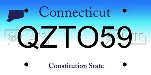 QZTO59 Connecticut License Plate