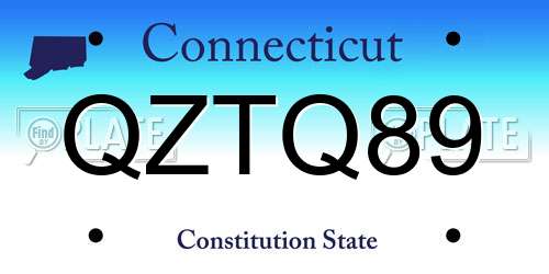 QZTQ89 Connecticut License Plate