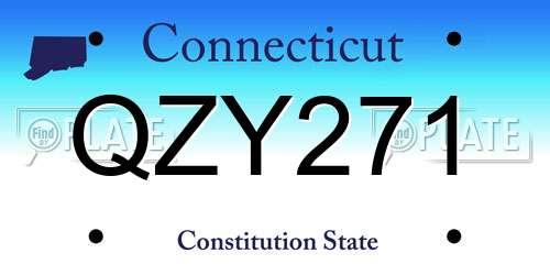 QZY271 Connecticut License Plate