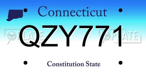 QZY771 Connecticut License Plate
