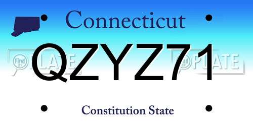 QZYZ71 Connecticut License Plate