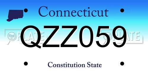 QZZ059 Connecticut License Plate
