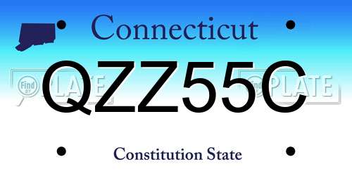 QZZ55C Connecticut License Plate