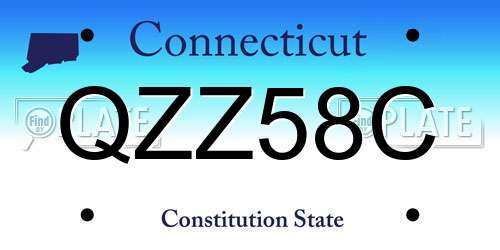 QZZ58C Connecticut License Plate