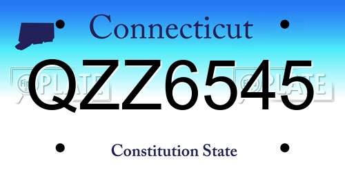 QZZ6545 Connecticut License Plate