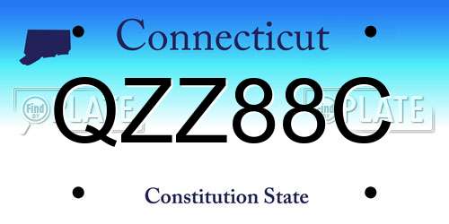 QZZ88C Connecticut License Plate