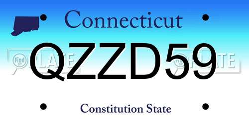 QZZD59 Connecticut License Plate