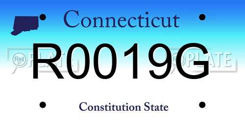 R0019G Connecticut License Plate