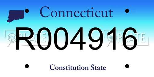 R004916 Connecticut License Plate
